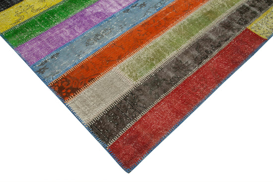 7x10 Multicolor Modern Patchwork Rug - 31098
