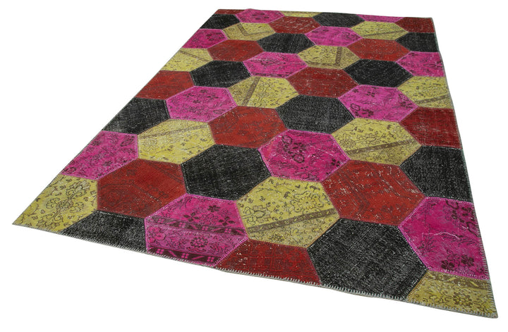 6x10 Multicolor Modern Patchwork Rug - 31100