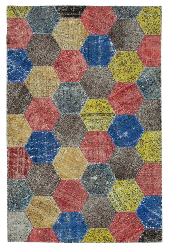 7x10 Multicolor Modern Patchwork Rug - 31101