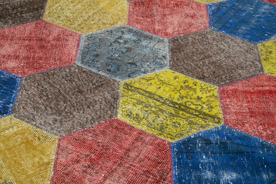 7x10 Multicolor Modern Patchwork Rug - 31101