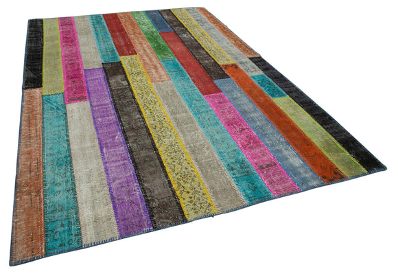 7x10 Multicolor Modern Patchwork Rug - 31102