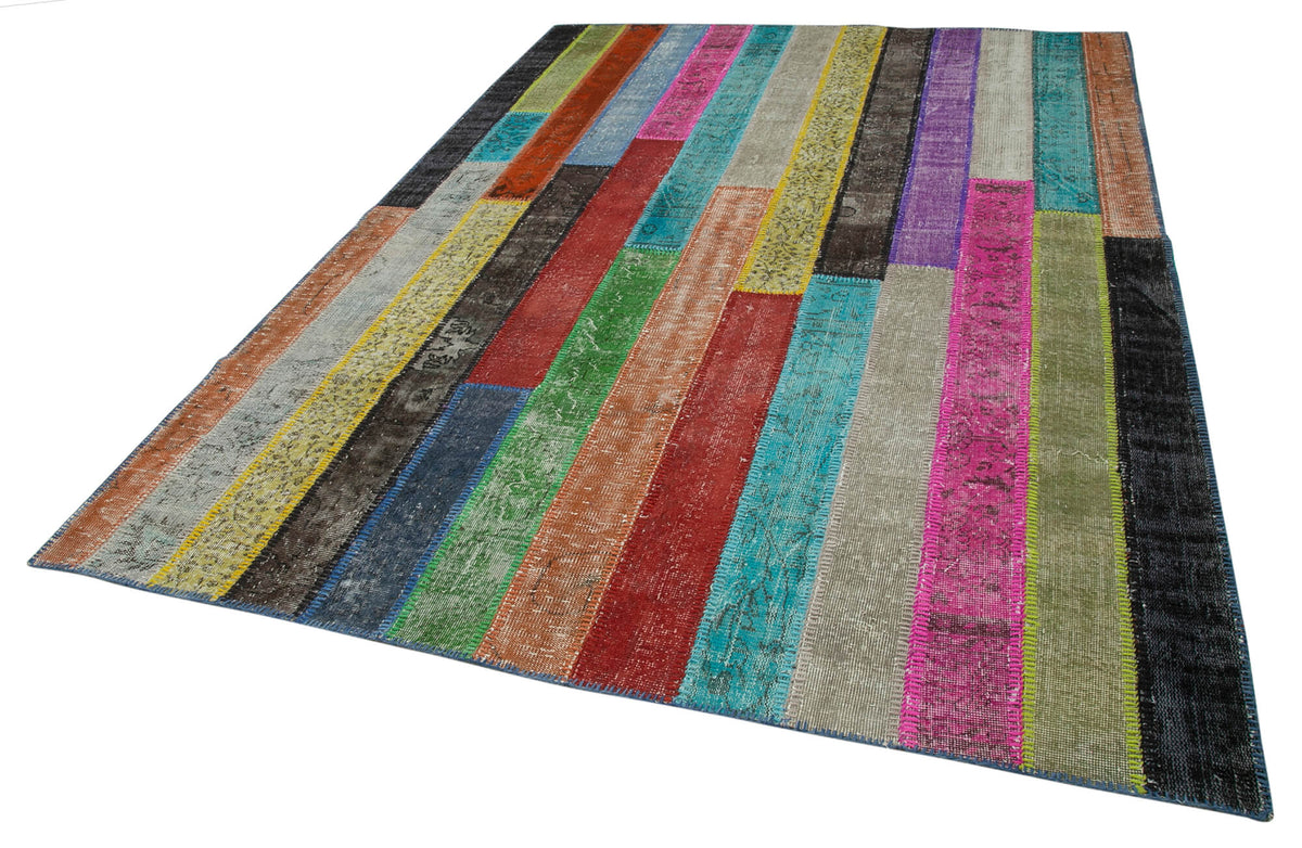 7x10 Multicolor Modern Patchwork Rug - 31102