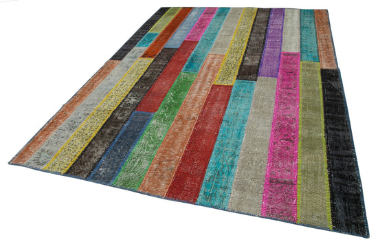 7x10 Multicolor Modern Patchwork Rug - 31102