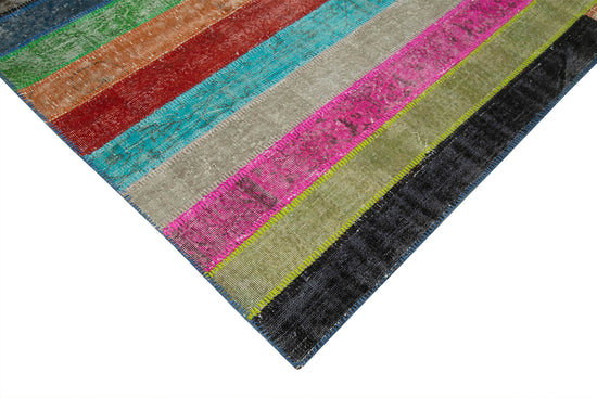 7x10 Multicolor Modern Patchwork Rug - 31102