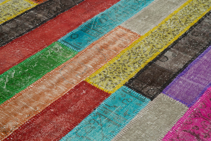 7x10 Multicolor Modern Patchwork Rug - 31102