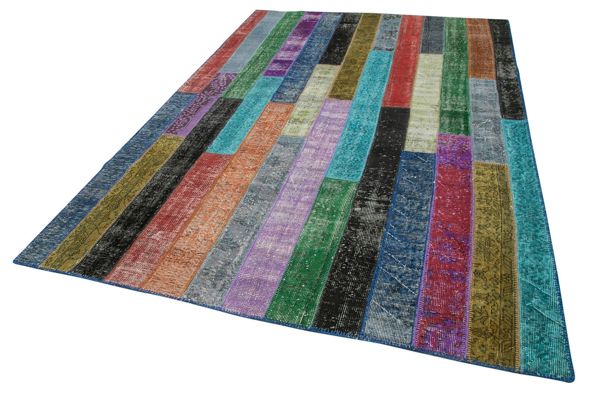 6x10 Multicolor Modern Patchwork Rug - 31103