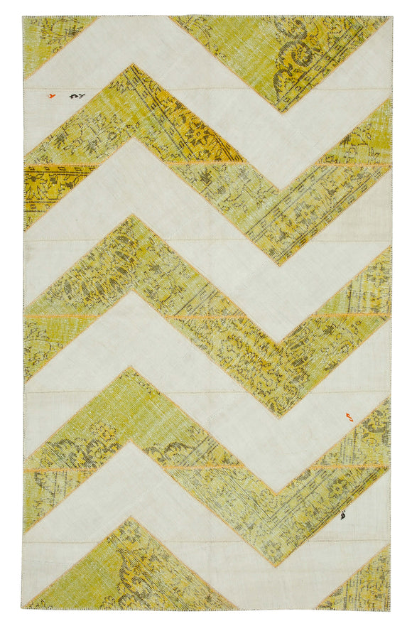 7x10 Yellow Modern Patchwork Rug - 31104