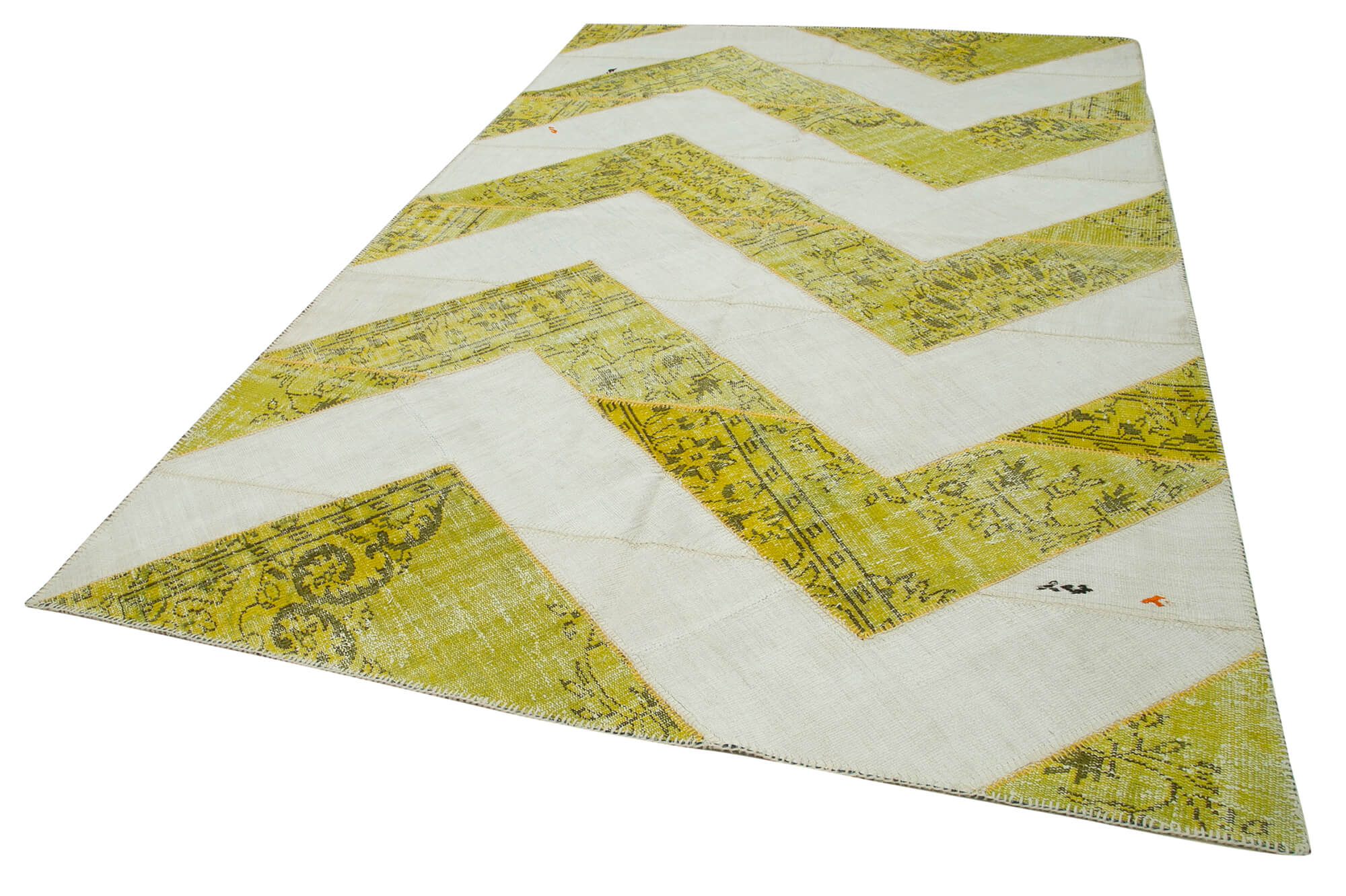 7x10 Yellow Modern Patchwork Rug - 31104