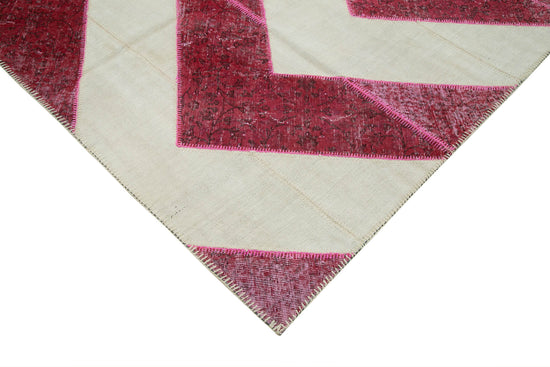 Pink Patchwork Rug 7x10 Pink Modern Patchwork Rug - 31105