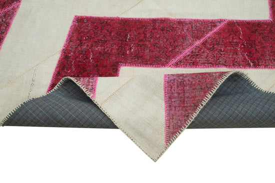 7x10 Pink Modern Patchwork Rug - 31105