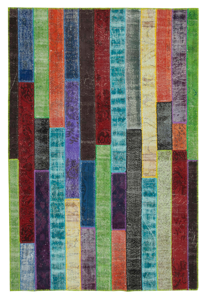7x10 Multicolor Modern Patchwork Rug - 31106