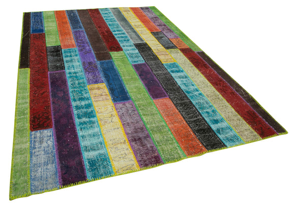 7x10 Multicolor Modern Patchwork Rug - 31106