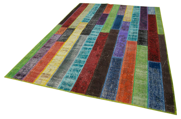 7x10 Multicolor Modern Patchwork Rug - 31106