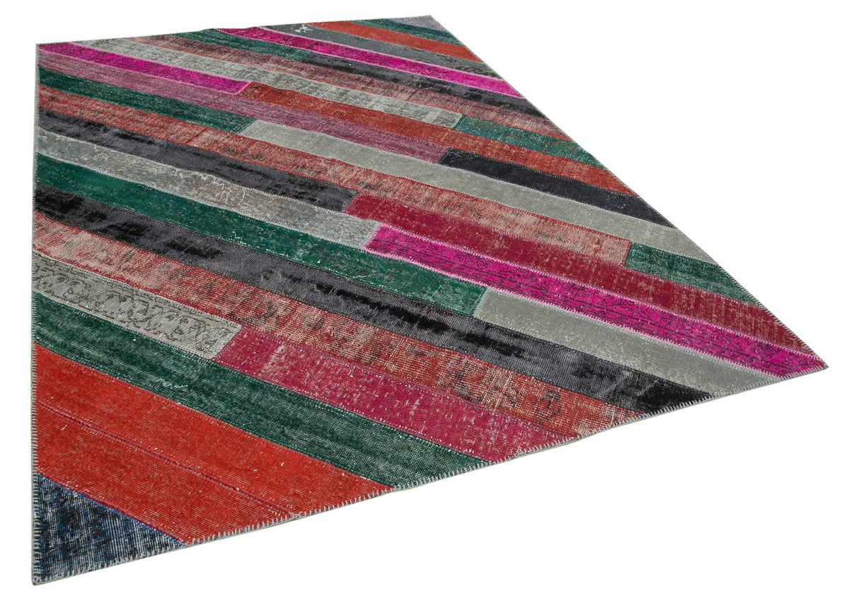 7x9 Multicolor Modern Patchwork Rug - 31107