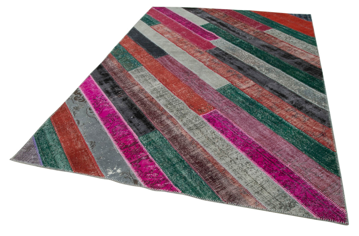 7x9 Multicolor Modern Patchwork Rug - 31107