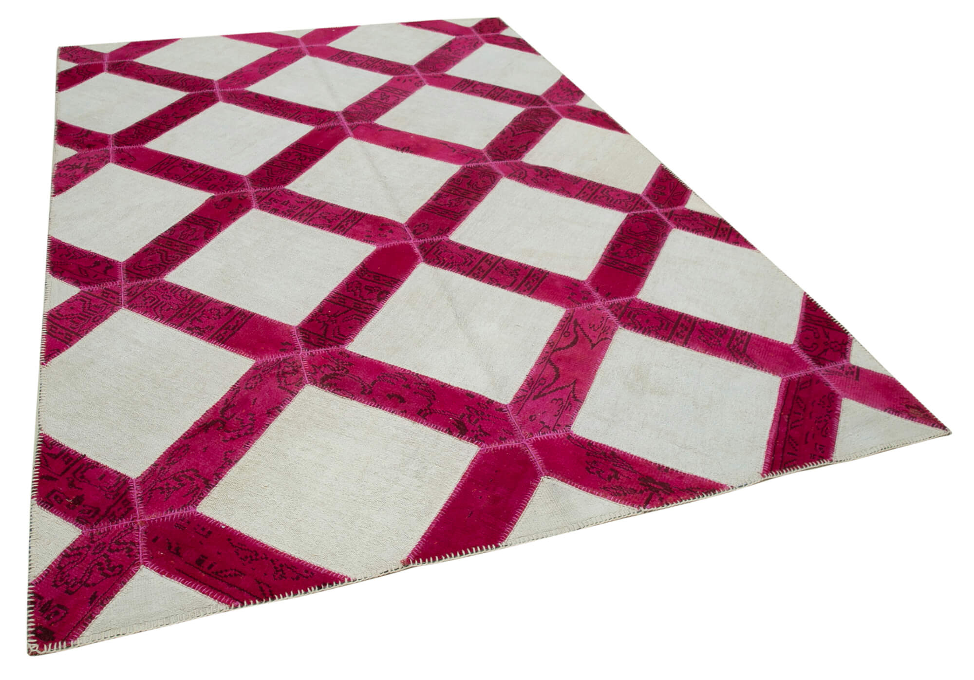 6x10 Pink Modern Patchwork Rug - 31108