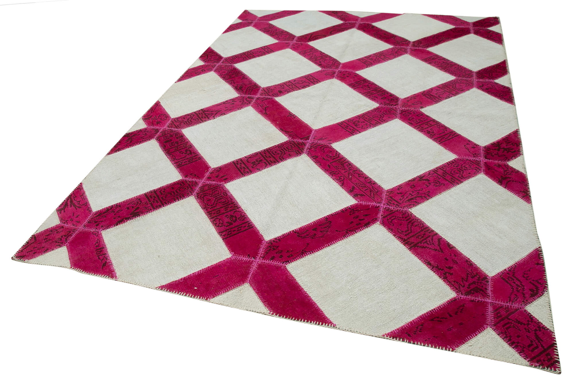 6x10 Pink Modern Patchwork Rug - 31108