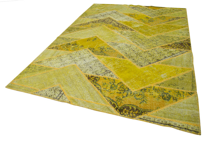 7x10 Yellow Modern Patchwork Rug - 31109