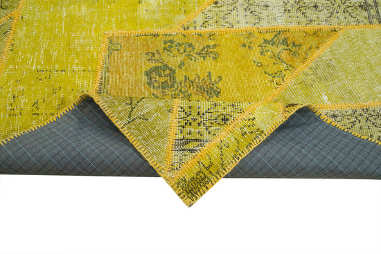 7x10 Yellow Modern Patchwork Rug - 31109