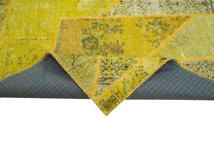7x10 Yellow Modern Patchwork Rug - 31109