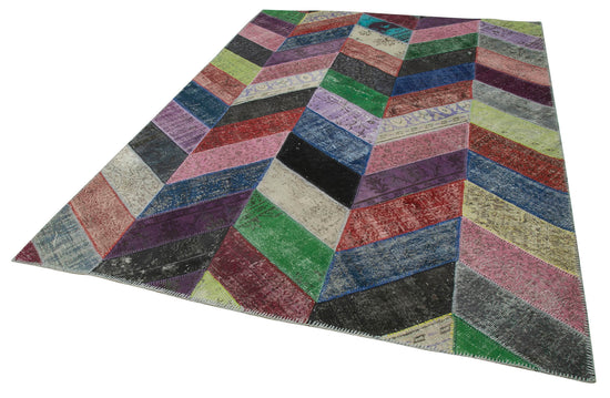 7x10 Multicolor Modern Patchwork Rug - 31110