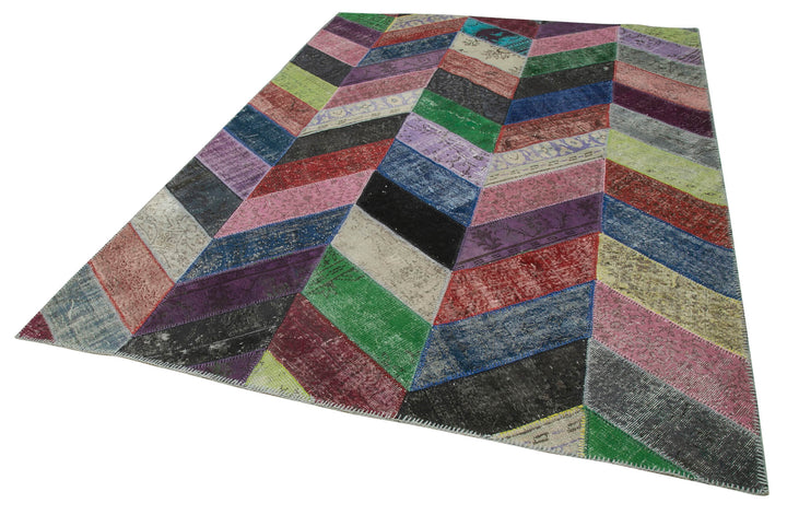 7x10 Multicolor Modern Patchwork Rug - 31110