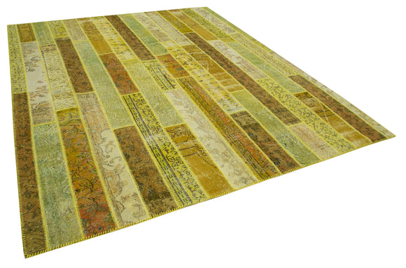 8x10 Yellow Modern Patchwork Rug - 31112
