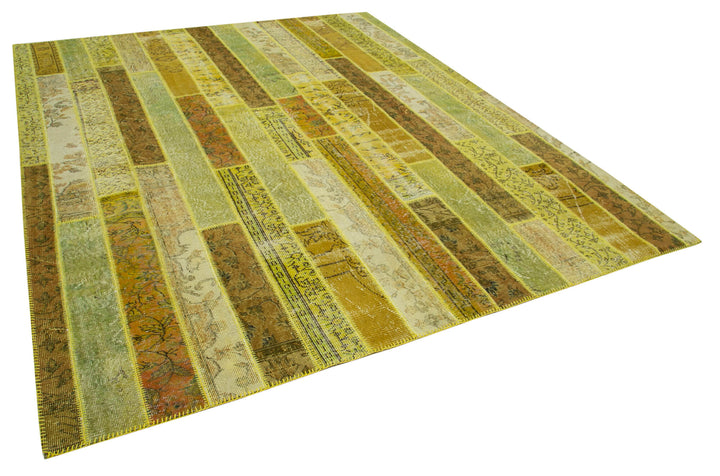 8x10 Yellow Modern Patchwork Rug - 31112