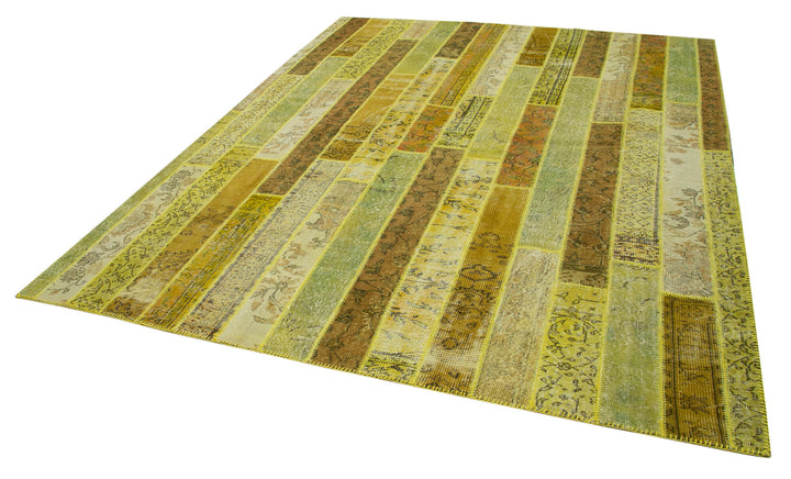 8x10 Yellow Modern Patchwork Rug - 31112