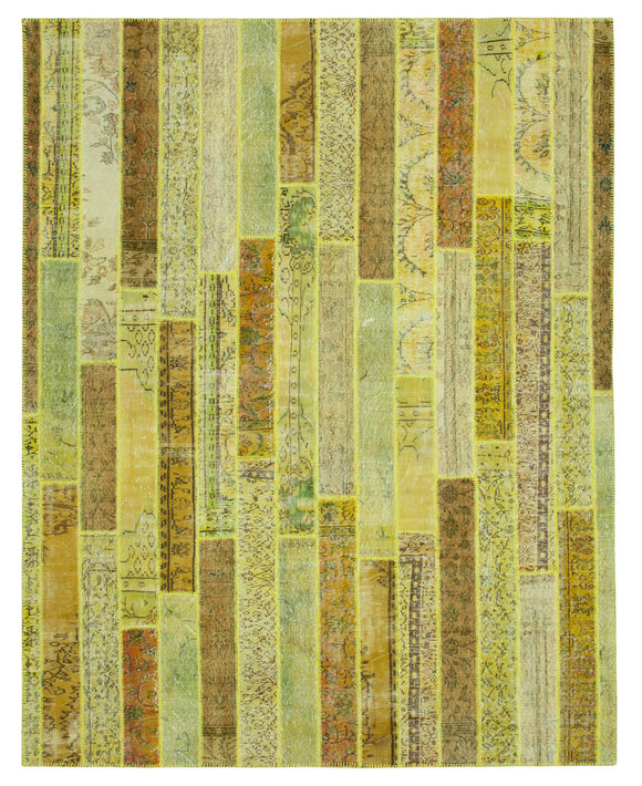 8x10 Yellow Modern Patchwork Rug - 31115