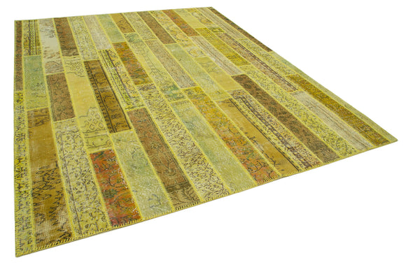 8x10 Yellow Modern Patchwork Rug - 31115