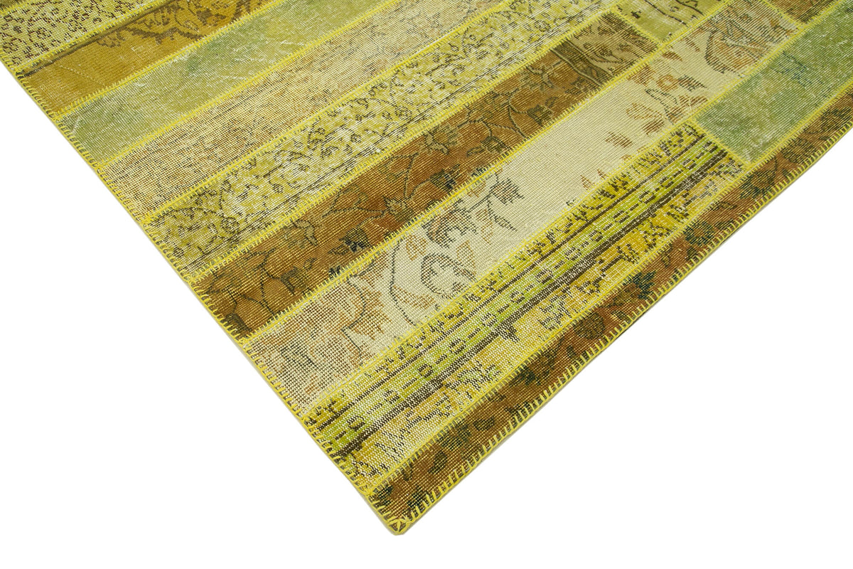 8x10 Yellow Modern Patchwork Rug - 31115