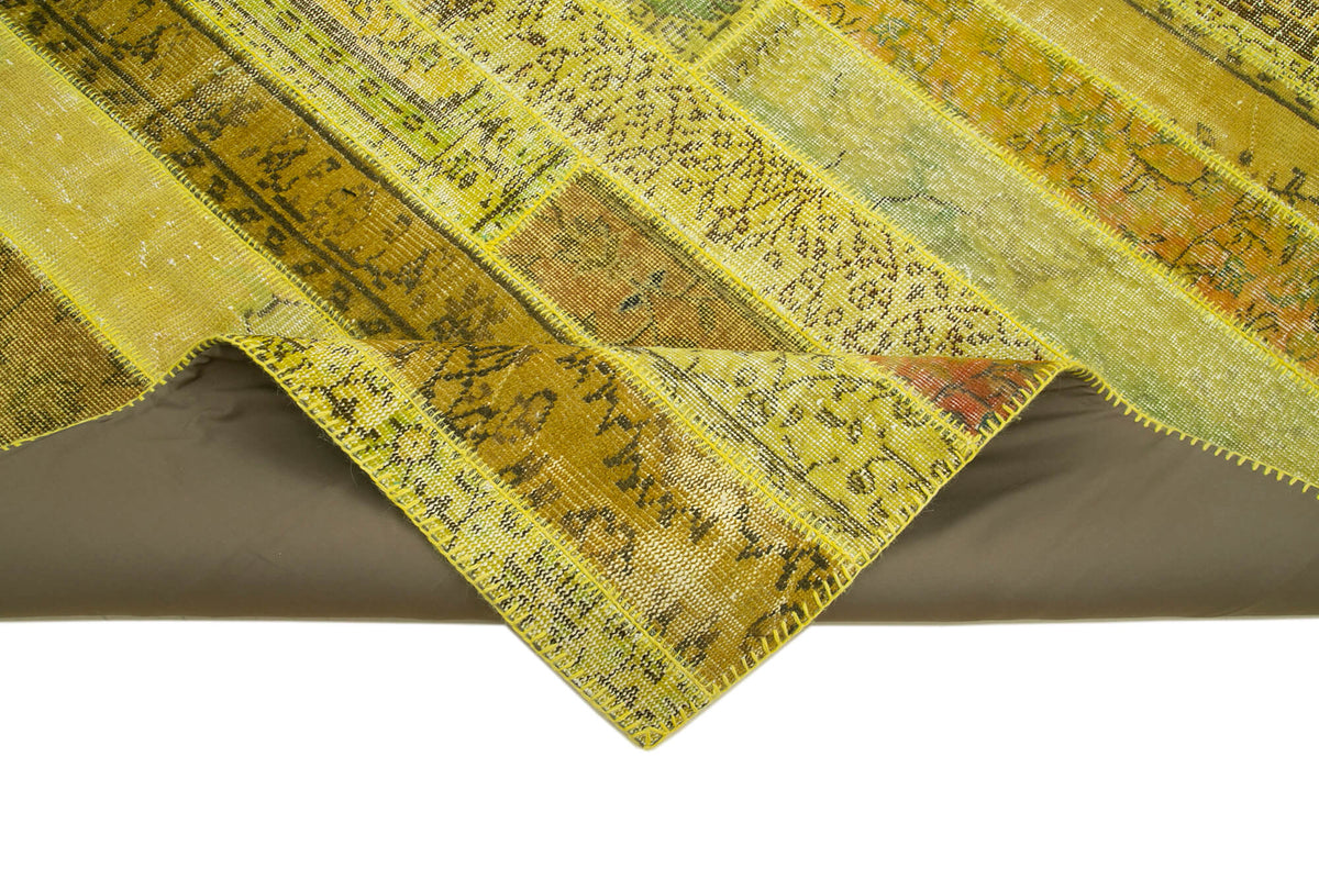 8x10 Yellow Modern Patchwork Rug - 31115