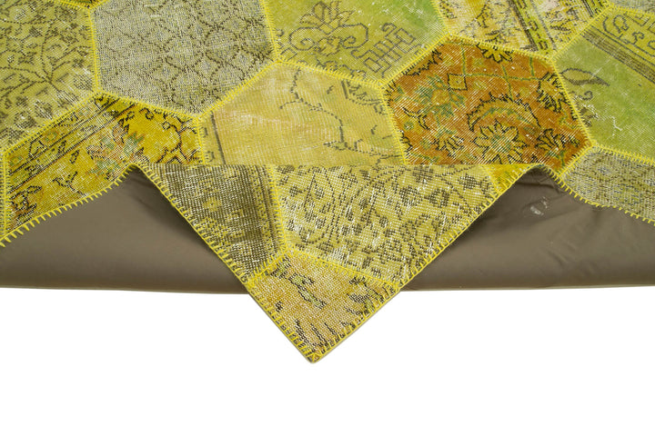 8x10 Yellow Modern Patchwork Rug - 31116