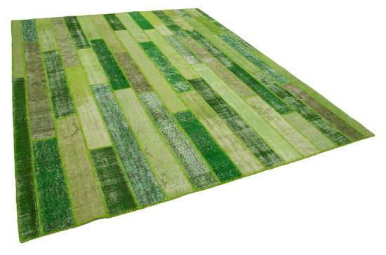 8x10 Green Modern Patchwork Rug - 31117