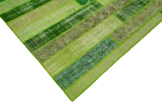 8x10 Green Modern Patchwork Rug - 31117
