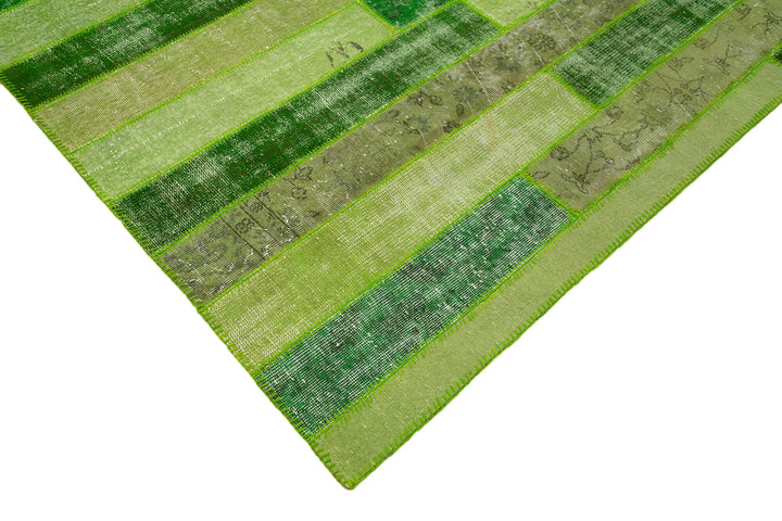 8x10 Green Modern Patchwork Rug - 31117