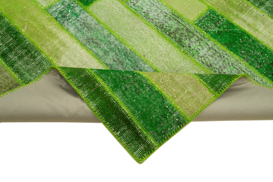 8x10 Green Modern Patchwork Rug - 31117