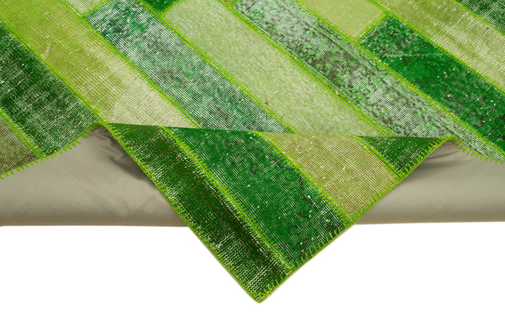 8x10 Green Modern Patchwork Rug - 31117