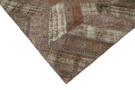 8x10 Brown Modern Patchwork Rug - 31118