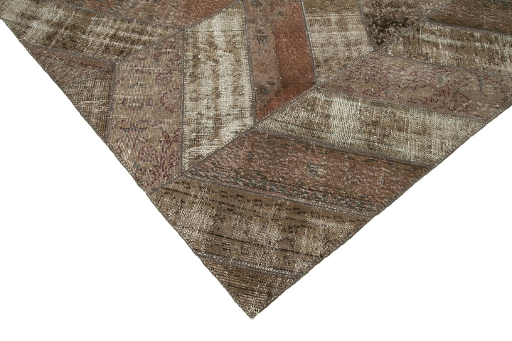 8x10 Brown Modern Patchwork Rug - 31118