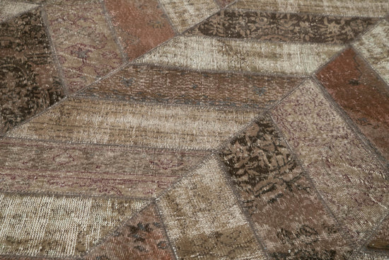 8x10 Brown Modern Patchwork Rug - 31118
