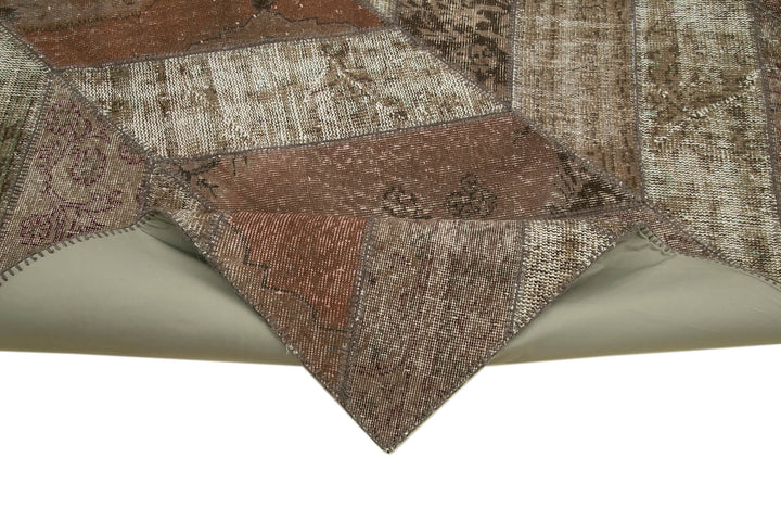 8x10 Brown Modern Patchwork Rug - 31118