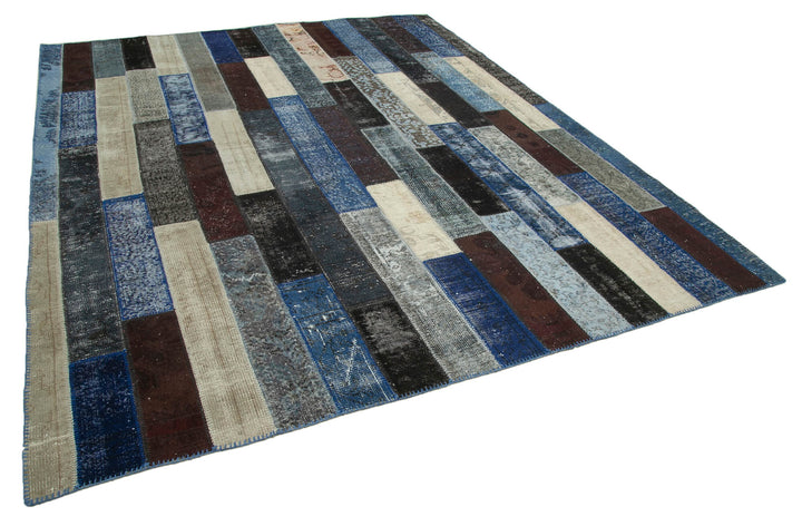 8x10 Black Modern Patchwork Rug - 31121