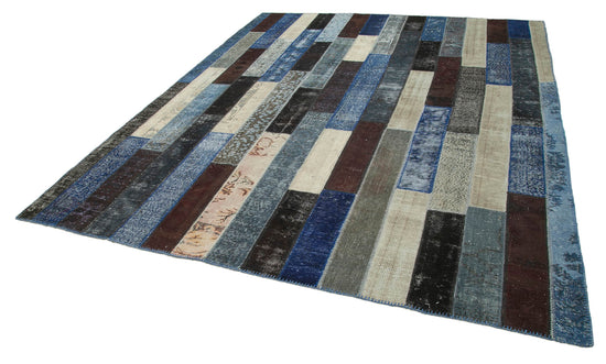 8x10 Black Modern Patchwork Rug - 31121