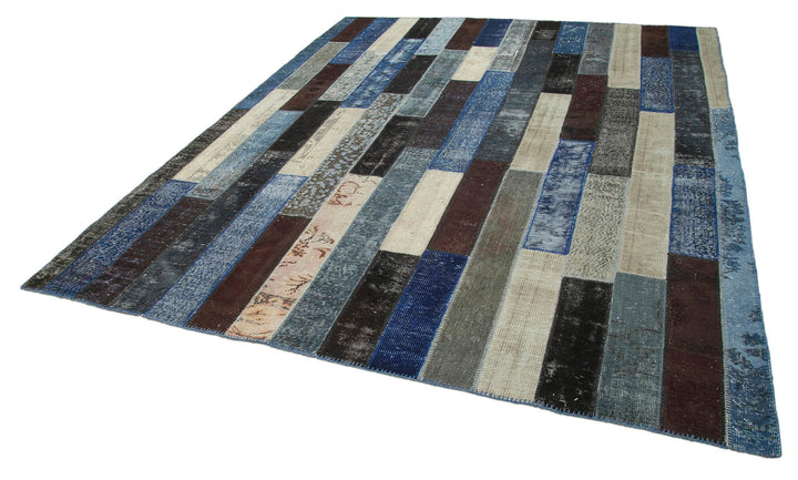 8x10 Black Modern Patchwork Rug - 31121