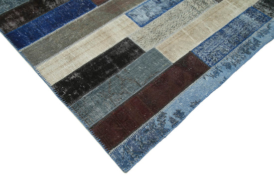8x10 Black Modern Patchwork Rug - 31121