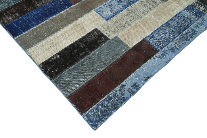 8x10 Black Modern Patchwork Rug - 31121