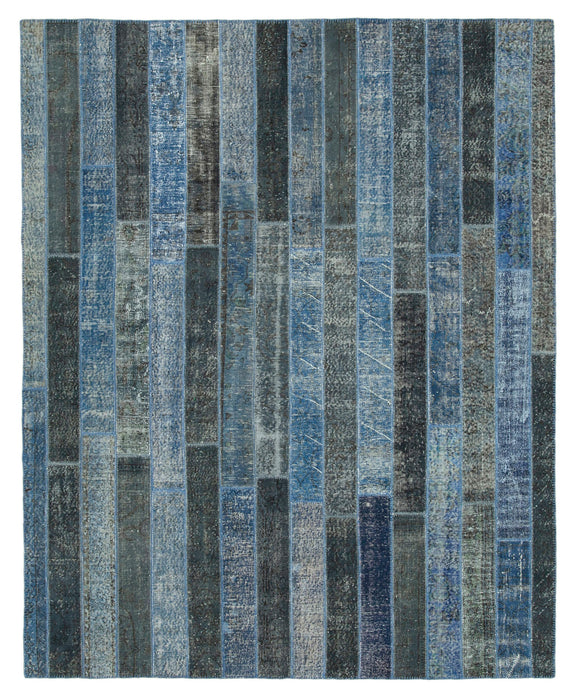 8x10 Blue Modern Patchwork Rug - 31123