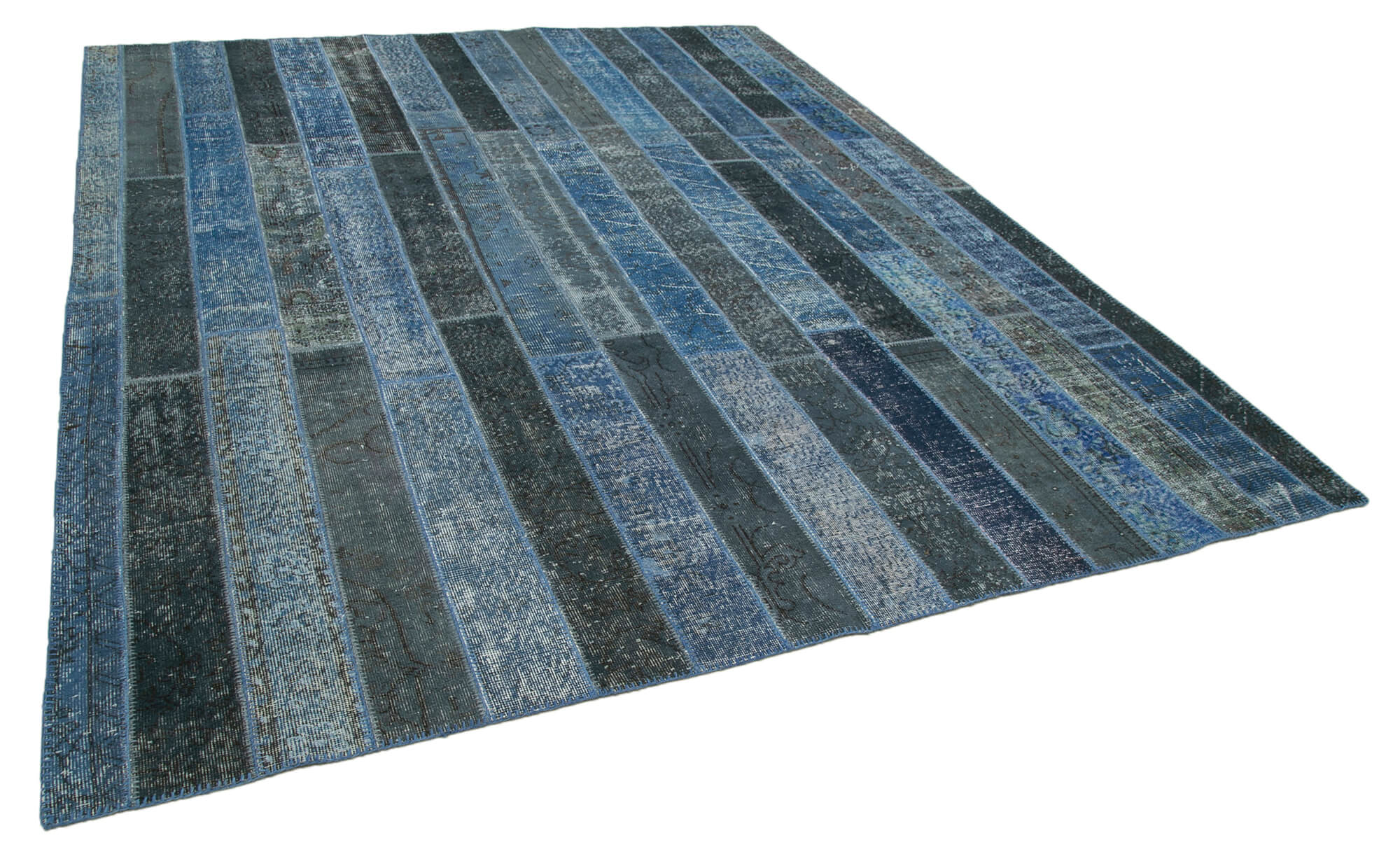 8x10 Blue Modern Patchwork Rug - 31123